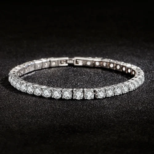 Luxury Hiphop Iced Out  4mm Cubic Zirconia Crystal Tennis Bracelets